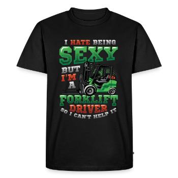 Sexy Forklift Driver Entrepôt Logistique Chariot élévateur - T-shirt Premium bio Homme - noir - Devant - Nico (187cm)