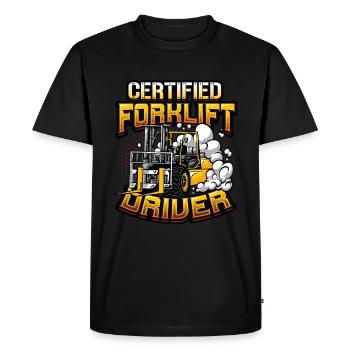 Certified forklift driver - Men's Premium Organic T-Shirt - black - Front - Nico (187cm)