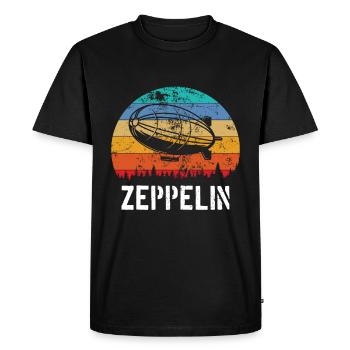 Zeppelin Avion Dirigeable Aviation guidée - T-shirt Premium bio Homme - noir - Devant - Nico (187cm)