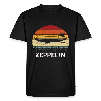 Zeppelin Avion Dirigeable Aviation guidée - T-shirt Premium bio Homme - noir - Devant - Nico (187cm)