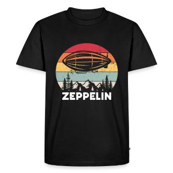 Zeppelin Avion Dirigeable Aviation guidée - T-shirt Premium bio Homme - noir - Devant - Nico (187cm)