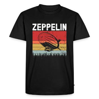 Zeppelin Avion Dirigeable Aviation guidée - T-shirt Premium bio Homme - noir - Devant - Nico (187cm)
