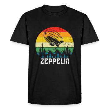 Zeppelin Avion Dirigeable Aviation guidée - T-shirt Premium bio Homme - noir - Devant - Nico (187cm)