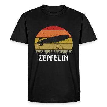 Zeppelin Avion Dirigeable Aviation guidée - T-shirt Premium bio Homme - noir - Devant - Nico (187cm)