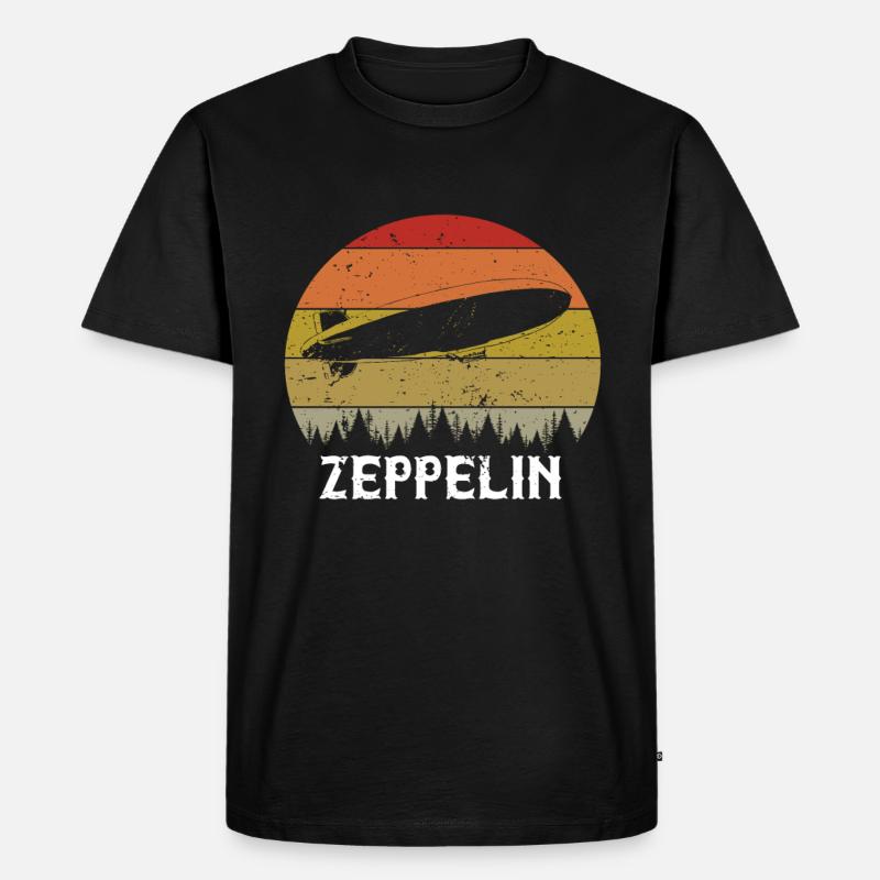 Zeppelin Avion Dirigeable Aviation guidée - T-shirt Premium bio Homme - noir