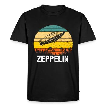 Zeppelin Avion Dirigeable Aviation guidée - T-shirt Premium bio Homme - noir - Devant - Nico (187cm)