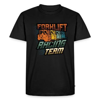 Forklift Racing Team, drôle de conducteur de chariot élévateur - T-shirt Premium bio Homme - noir - Devant - Nico (187cm)