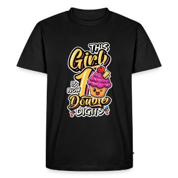 This girl is now 10, double digits - Men's Premium Organic T-Shirt - black - Front - Nico (187cm)