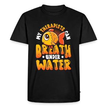 Fun fish keeping, fish keepers - Men's Premium Organic T-Shirt - black - Front - Nico (187cm)