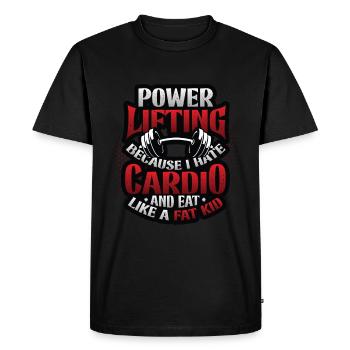 Funny Power Lifting Weightlifting - Men's Premium Organic T-Shirt - black - Front - Nico (187cm)
