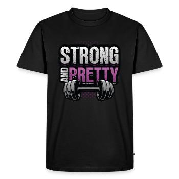 Femmes bodybuilder féminines fortes et jolies - T-shirt Premium bio Homme - noir - Devant - Nico (187cm)