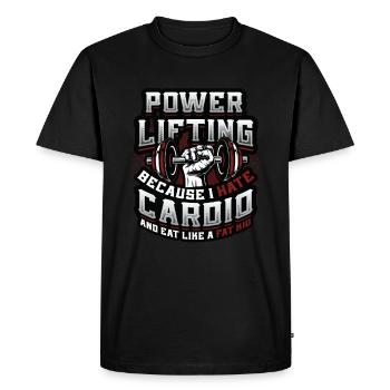 Funny Power Lifting Weightlifting - Men's Premium Organic T-Shirt - black - Front - Nico (187cm)