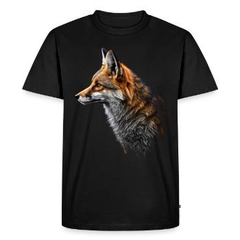 Fox Art Artwork Gift Animal Lovers Motif - Men's Premium Organic T-Shirt - black - Front - Nico (187cm)