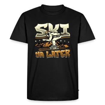 Ski Ya Later, ski amusant - T-shirt Premium bio Homme - noir - Devant - Nico (187cm)