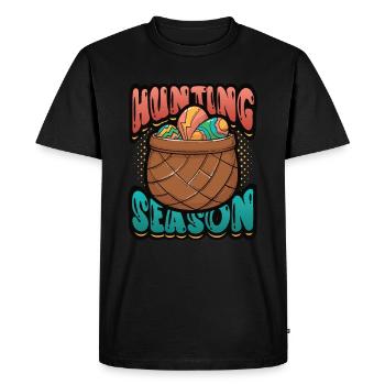 Chasse aux œufs de Pâques, saison, chasse aux œufs de Pâques - T-shirt Premium bio Homme - noir - Devant - Nico (187cm)