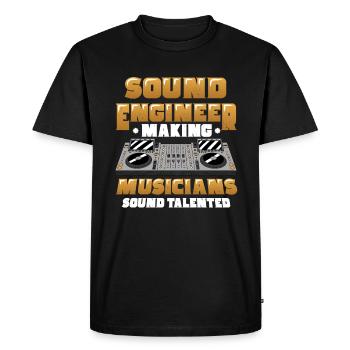 Funny sound engineer and sound engineer - Men's Premium Organic T-Shirt - black - Front - Nico (187cm)