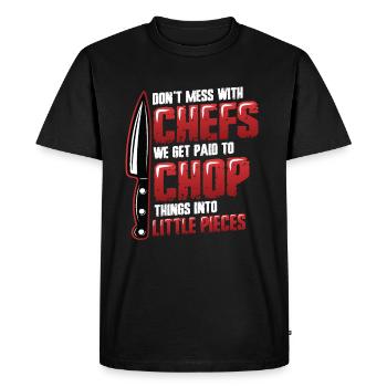 Ne plaisantez pas avec le chef - T-shirt Premium bio Homme - noir - Devant - Nico (187cm)