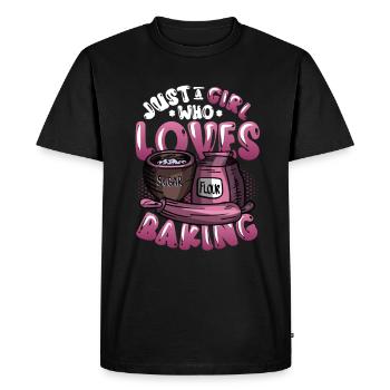 Only a girl who loves baking - Men's Premium Organic T-Shirt - black - Front - Nico (187cm)