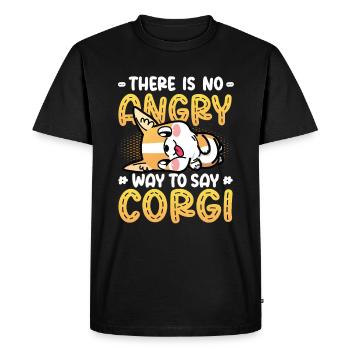 Il n’y a pas de mauvaise façon de dire corgi - T-shirt Premium bio Homme - noir - Devant - Nico (187cm)