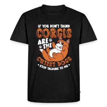 Cute Corgi - Men's Premium Organic T-Shirt - black - Front - Nico (187cm)