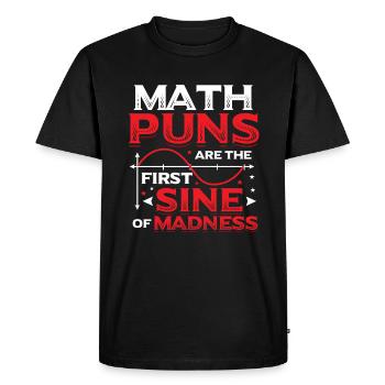 Professeur de mathématiques, étudiant en mathématiques, jeux de mots mathématiques - T-shirt Premium bio Homme - noir - Devant - Nico (187cm)