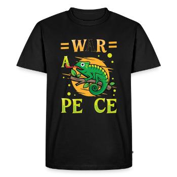 Peace Cameleon, mouvement pour la paix - T-shirt Premium bio Homme - noir - Devant - Nico (187cm)