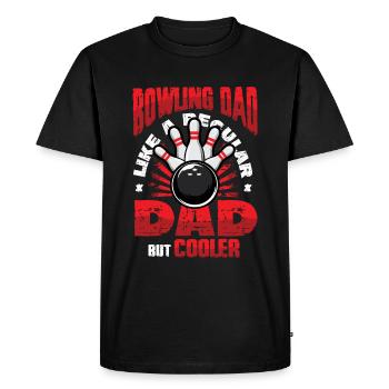 Papa bowling, comme un papa normal, mais plus cool - T-shirt Premium bio Homme - noir - Devant - Nico (187cm)