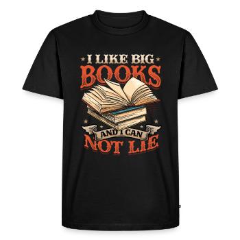 J’aime les gros livres et je ne peux pas mentir - T-shirt Premium bio Homme - noir - Devant - Nico (187cm)