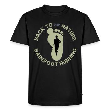 Course pieds nus - T-shirt Premium bio Homme - noir - Devant - Nico (187cm)