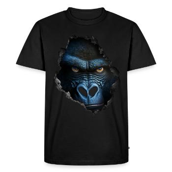 Gorilla Wall Hole Monkey Zoo Animal Costume Cadeau - T-shirt Premium bio Homme - noir - Devant - Nico (187cm)
