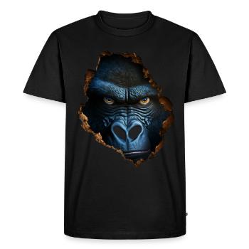 Gorilla Wall Hole Monkey Zoo Animal Costume Cadeau - T-shirt Premium bio Homme - noir - Devant - Nico (187cm)