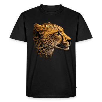 Léopard Animal Motif Cadeau Homme Animal Zoo - T-shirt Premium bio Homme - noir - Devant - Nico (187cm)