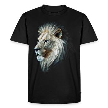 Lion Colorful Big Cat Kuns Animal Gift Africa Zoo - Men's Premium Organic T-Shirt - black - Front - Nico (187cm)
