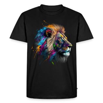 Leo Art Gift Artwork Animal Animal Motif - T-shirt Premium bio Homme - noir - Devant - Nico (187cm)