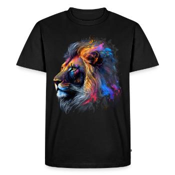 Lion coloré Big Cat Kuns Animal Gift Africa Zoo - T-shirt Premium bio Homme - noir - Devant - Nico (187cm)