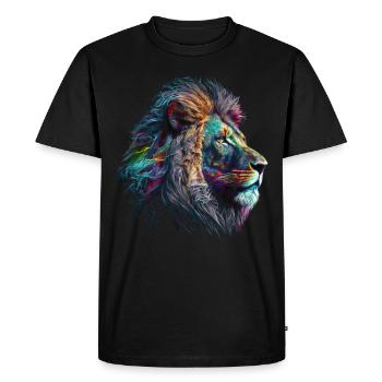 Leo Art Gift Artwork Animal Animal Motif - T-shirt Premium bio Homme - noir - Devant - Nico (187cm)