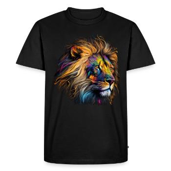 Leo Art Gift Artwork Animal Animal Motif - T-shirt Premium bio Homme - noir - Devant - Nico (187cm)