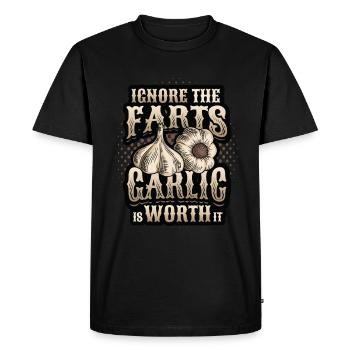 Ignorez les pets, l’ail en vaut la peine - T-shirt Premium bio Homme - noir - Devant - Nico (187cm)
