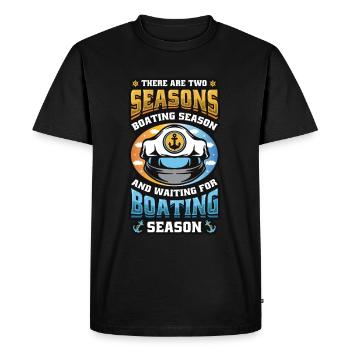 En attendant la saison de navigation, les bateliers - T-shirt Premium bio Homme - noir - Devant - Nico (187cm)