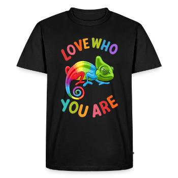 Love Who You Are Gay Pride Arc-en-ciel Caméléon - T-shirt Premium bio Homme - noir - Devant - Nico (187cm)