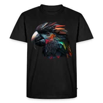 Perroquet Oiseau Coloré Motif Oiseau Cadeau Animal - T-shirt Premium bio Homme - noir - Devant - Nico (187cm)