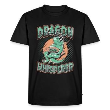 Murmure de dragon barbu, amoureux des reptiles - T-shirt Premium bio Homme - noir - Devant - Nico (187cm)
