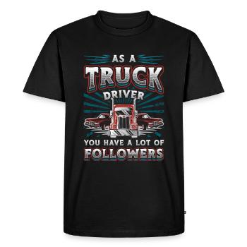 Les camionneurs ont beaucoup de remorques - T-shirt Premium bio Homme - noir - Devant - Nico (187cm)