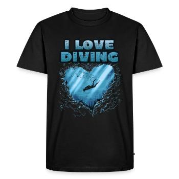 I love diving, scuba diving - Men's Premium Organic T-Shirt - black - Front - Nico (187cm)