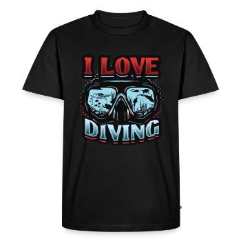 I love diving, scuba diving - Men's Premium Organic T-Shirt - black - Front - Nico (187cm)