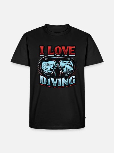 I love diving, scuba diving - Men's Premium Organic T-Shirt - black