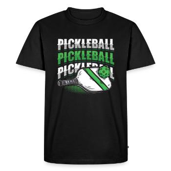 Pickleball lovers - Men's Premium Organic T-Shirt - black - Front - Nico (187cm)