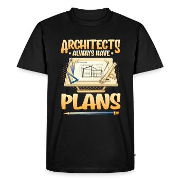 Les architectes ont toujours des plans, de l’architecture - T-shirt Premium bio Homme - noir - Devant - Nico (187cm)
