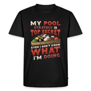 Funny pool player, billiards pool league - Men's Premium Organic T-Shirt - black - Front - Nico (187cm)