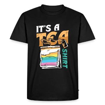 Tea lover - it's a tea shirt - Men's Premium Organic T-Shirt - black - Front - Nico (187cm)